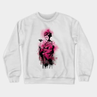 Japanese geisha girl graffiti Crewneck Sweatshirt